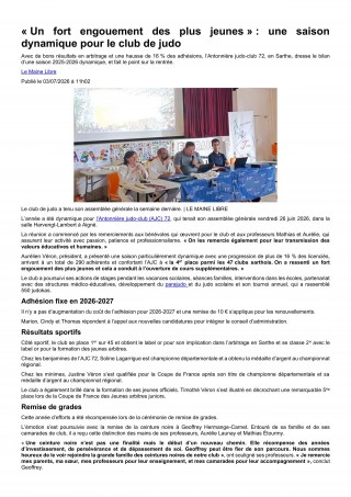 Image de l'actu 'Reprise des Cours le Mercredi 2 Septembre 2026'